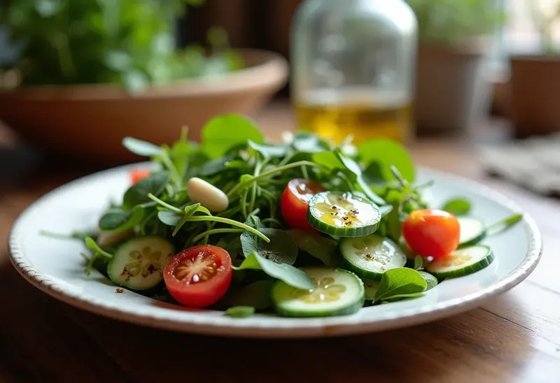 Salade fraîche de pourpier sauvage aux saveurs estivales