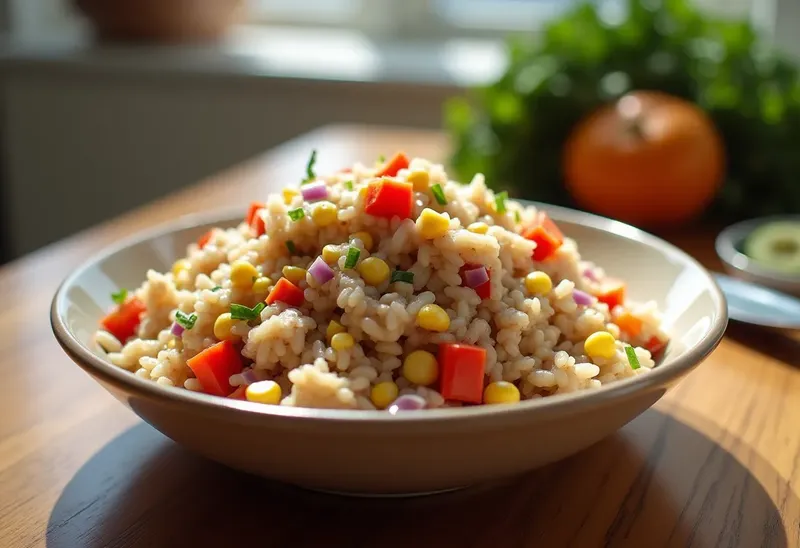 Salade fraîche de riz sauvage au thon, recette facile et rapide