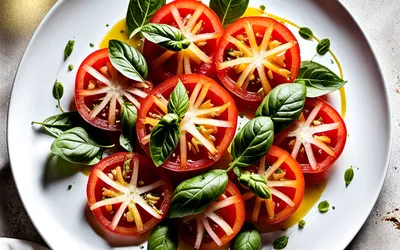 Salade fraîche de tomates à l'échalote et vinaigrette maison - Recette facile et rapide