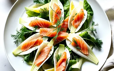 Salade d'endives et saumon fumé à la sauce blanche onctueuse - recette facile et rapide