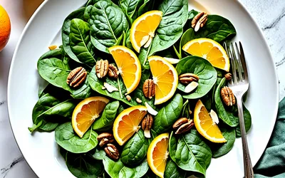 Salade fraîche d'épinards aux oranges - recette saine et rapide