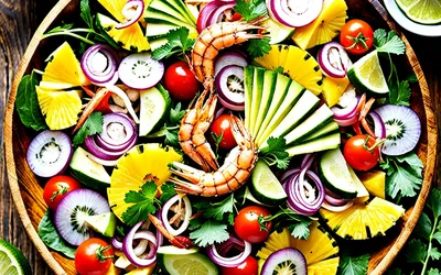 Salade en coque d'ananas : recette exotique fraîche et gourmande