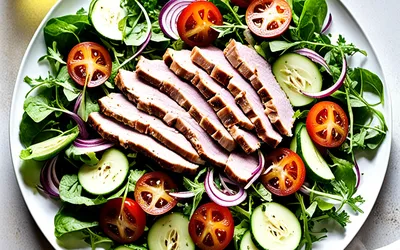 Salade fraîche au rôti de porc : recette facile et rapide