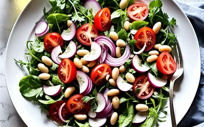 Salade fraîche aux haricots blancs, recette facile et rapide