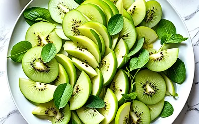 Salade pommes-kiwis fraîche et vitaminée : recette facile d'entrée légère