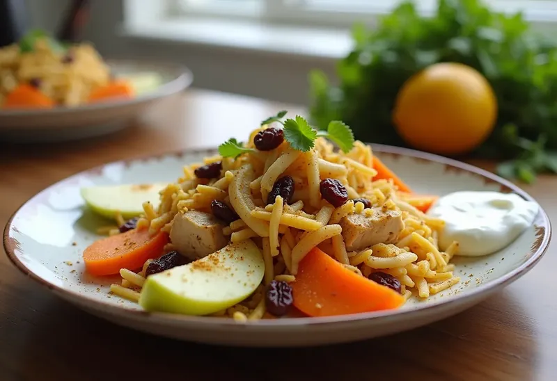 Salade fraîche sucrée-salée au curry : recette facile et gourmande