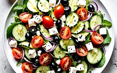 Salade fraîcheur à la feta et légumes croquants - recette facile et rapide