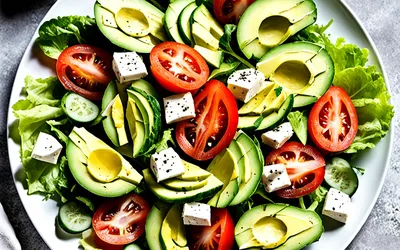 Salade fraîcheur à la sauce onctueuse à l'avocat - recette saine et rapide