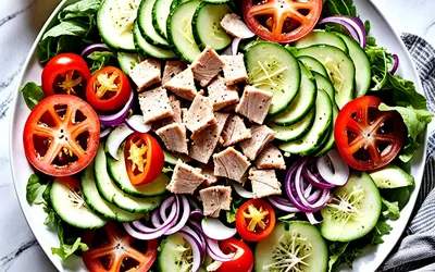 Salade fraîcheur aux légumes croquants et thon savoureux - Recette facile et rapide