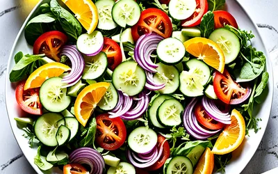 Recette facile de salade fraîcheur aux légumes croquants et vinaigrette maison