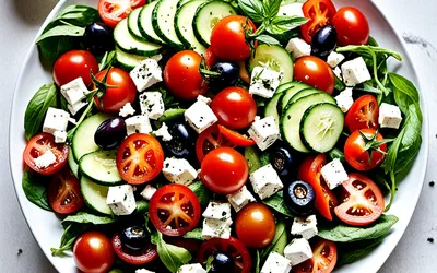 Recette facile de salade fraîcheur des Alpilles aux légumes et feta