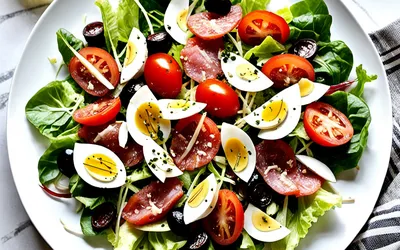 Salade gourmande au fromage et saucisson à l'ail : recette facile et rapide