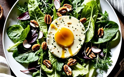 Salade gourmande au Saint-Marcellin chaud : recette facile et rapide