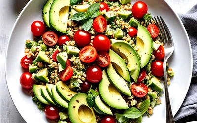 Salade gourmande de céréales et avocat crémeux - recette saine et rapide