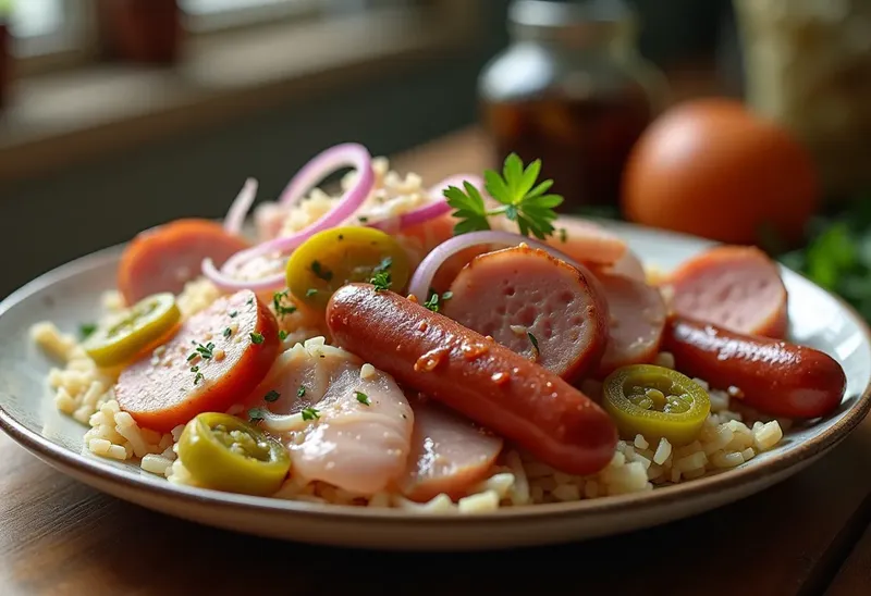 Salade gourmande de choucroute et charcuterie traditionnelle