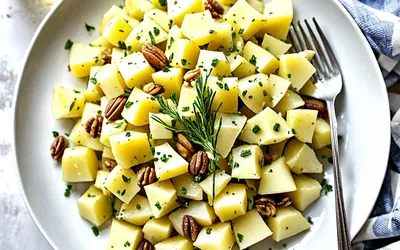 Salade gourmande pommes de terre Comté noix - recette facile et rapide