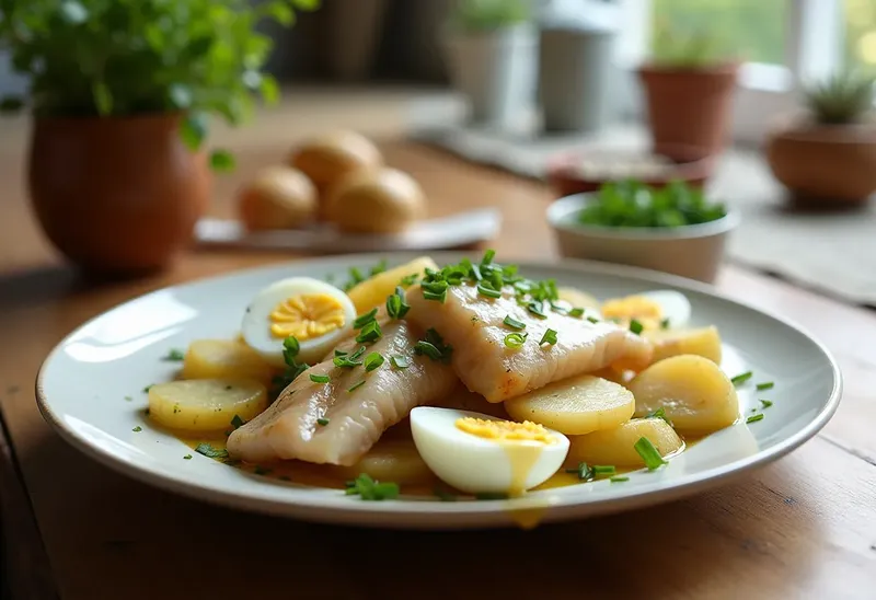 Salade gourmande de pommes de terre au haddock fumé