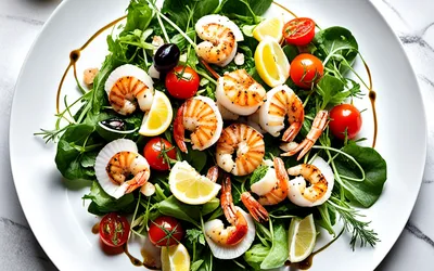 Salade gourmande de Saint-Jacques et langoustines fraîches - Recette facile et rapide
