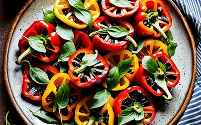 Salade marocaine de poivrons grillés - recette facile et savoureuse