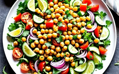 Salade épicée de pois chiches à la marocaine légère et savoureuse