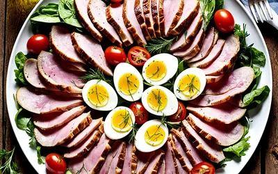 Salade paysanne gourmande au jambon et légumes frais - Recette facile et rapide