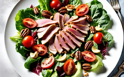 Salade périgourdine gourmande au magret de canard et foie gras