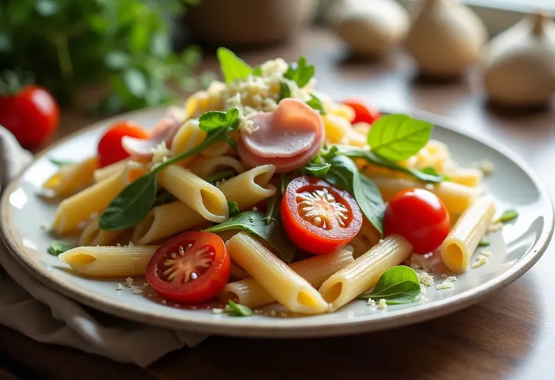Salade tiède de pâtes à l'italienne du Nord