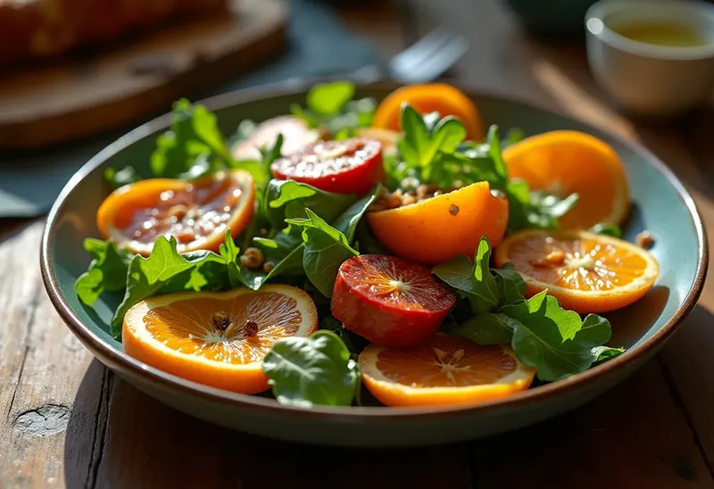 Salade tiède d'oranges et chorizo relevée