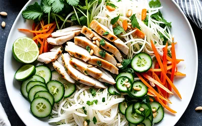 Salade vietnamienne de poulet fraîche et parfumée - recette facile et rapide