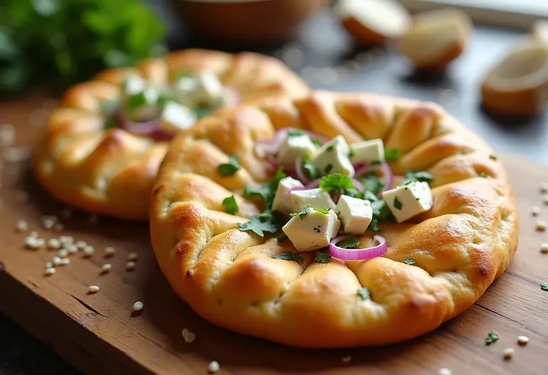 Samoussas croustillants à la feta et aux herbes fraîches