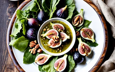 Sauce gourmande pour salade aux figues, foie gras et noix - Recette facile et rapide