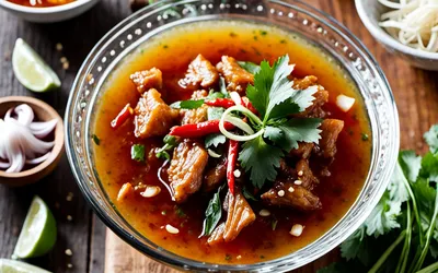 Recette facile de sauce Nuoc Cham vietnamienne pour salade et rouleaux de printemps