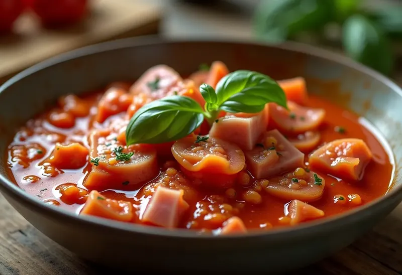 Sauce tomate savoureuse au jambon cru pour pâtes