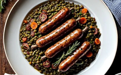Recette traditionnelle de saucisse aux lentilles facile et savoureuse