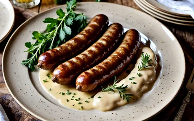 Recette Saucisses à l'Arboisienne au Vin Jaune du Jura