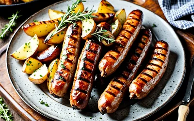 Recette facile de saucisses grillées et pommes de terre fondantes à la poêle