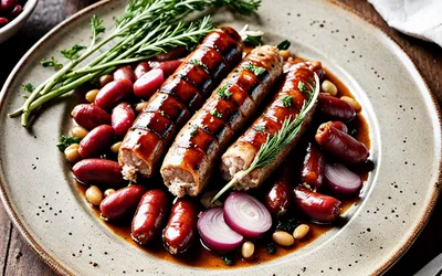 Recette facile de saucisses mijotées au vin rouge et haricots rouges