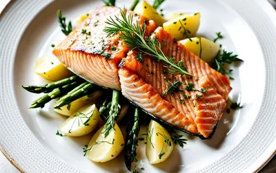 Recette facile de saumon à l'aneth avec gratin de pommes de terre crémeux