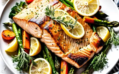 Recette facile de saumon entier rôti au four avec légumes de saison