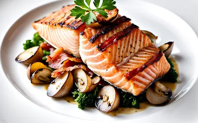 Saumon farci au lard et cèpes : recette gourmande et facile