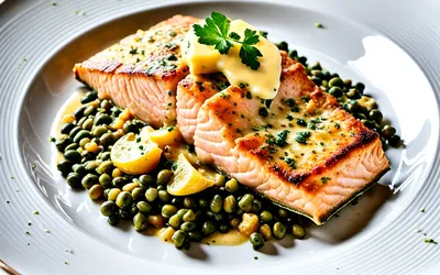Saumon gratiné aux lentilles vertes : recette facile et gourmande