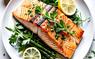 Saumon grillé à l'huile d'olive et aux herbes fraîches - recette saine et savoureuse