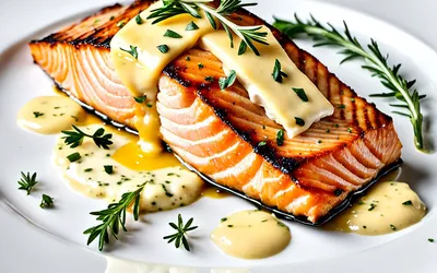 Recette facile de saumon au Maroilles et thym avec sauce moutarde