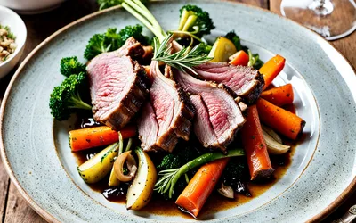 Recette facile de sauté d'agneau tendre aux légumes et vin rouge