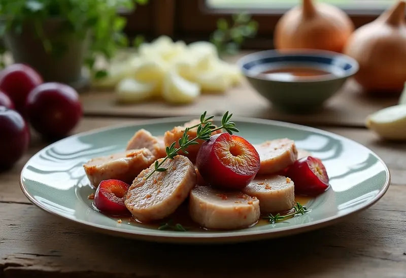 Sauté de porc aux quetsches : recette gourmande et facile