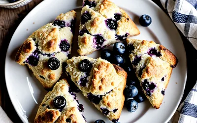 Recette facile de scones moelleux à la vanille et myrtilles fraîches