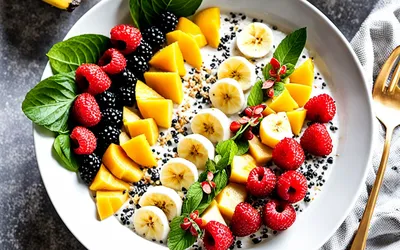 Smoothie bowl coco aux fruits tropicaux frais et rafraîchissants - recette saine et facile