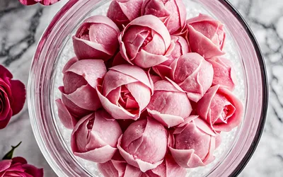 Recette facile de sorbet à la rose maison, frais et parfumé