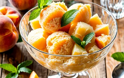 Recette facile de sorbet maison aux pêches ou poires, rafraîchissant et rapide