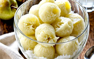 Recette facile de sorbet poire vanille maison, dessert frais et naturel